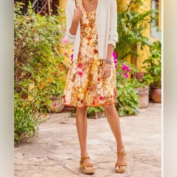 Sundance Floral Silk Dress - Picture 2 of 7